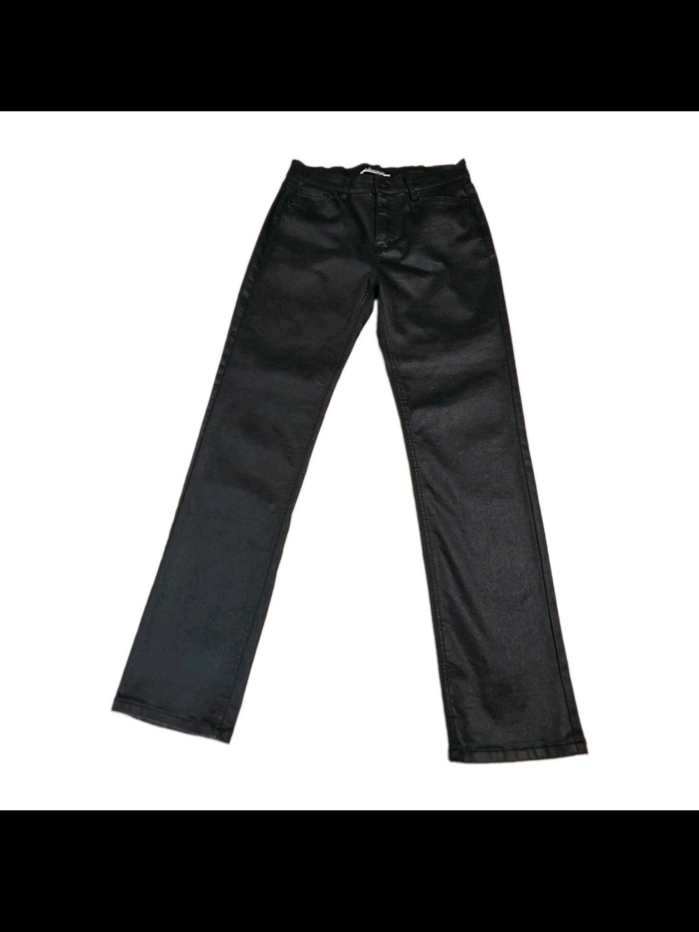 Classic Straight Black Coated Jeans